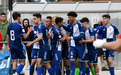Celebració del gol d'Adrià Gonzalez | CE Sabadell